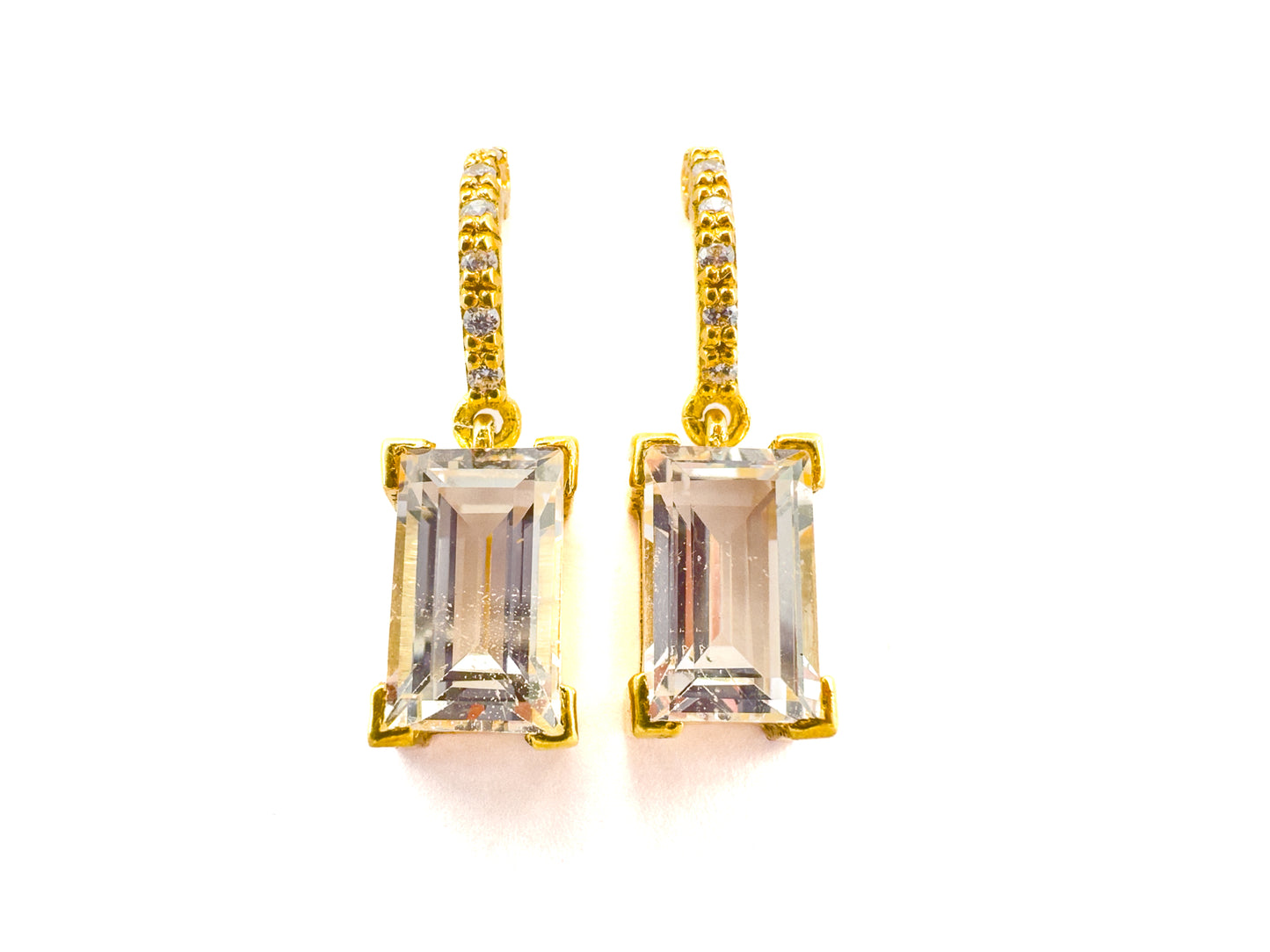 White Topaz Drop Sterling | 18ct Gold Plated