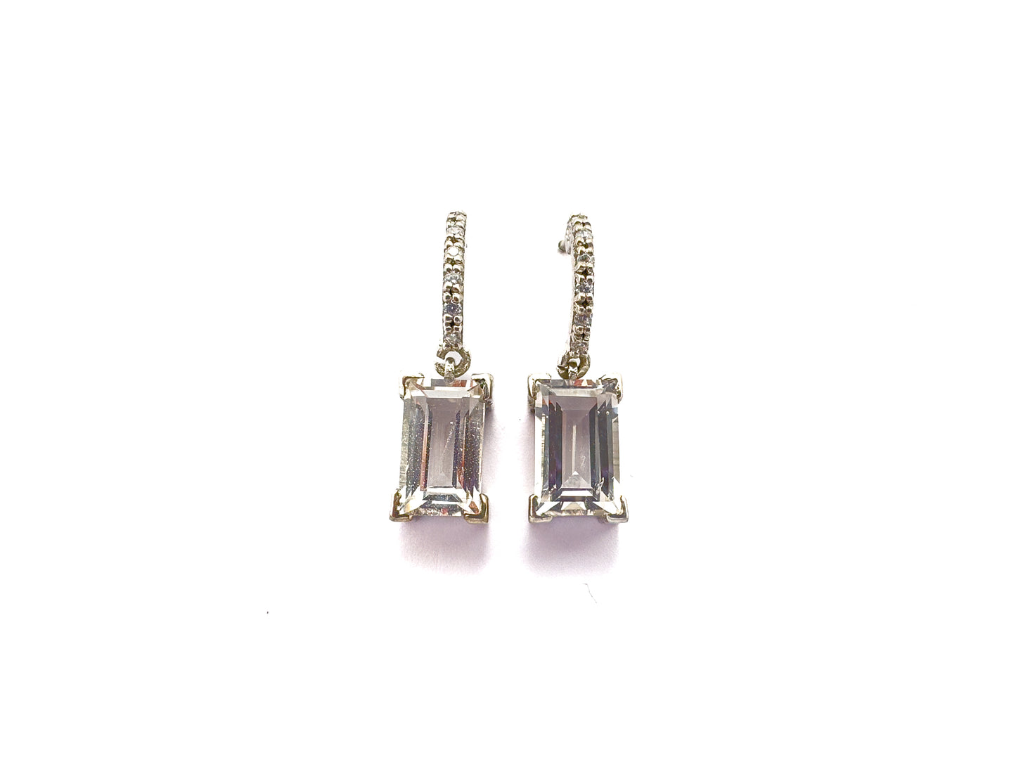 White Topaz Drop Earrings| Sterling Silver