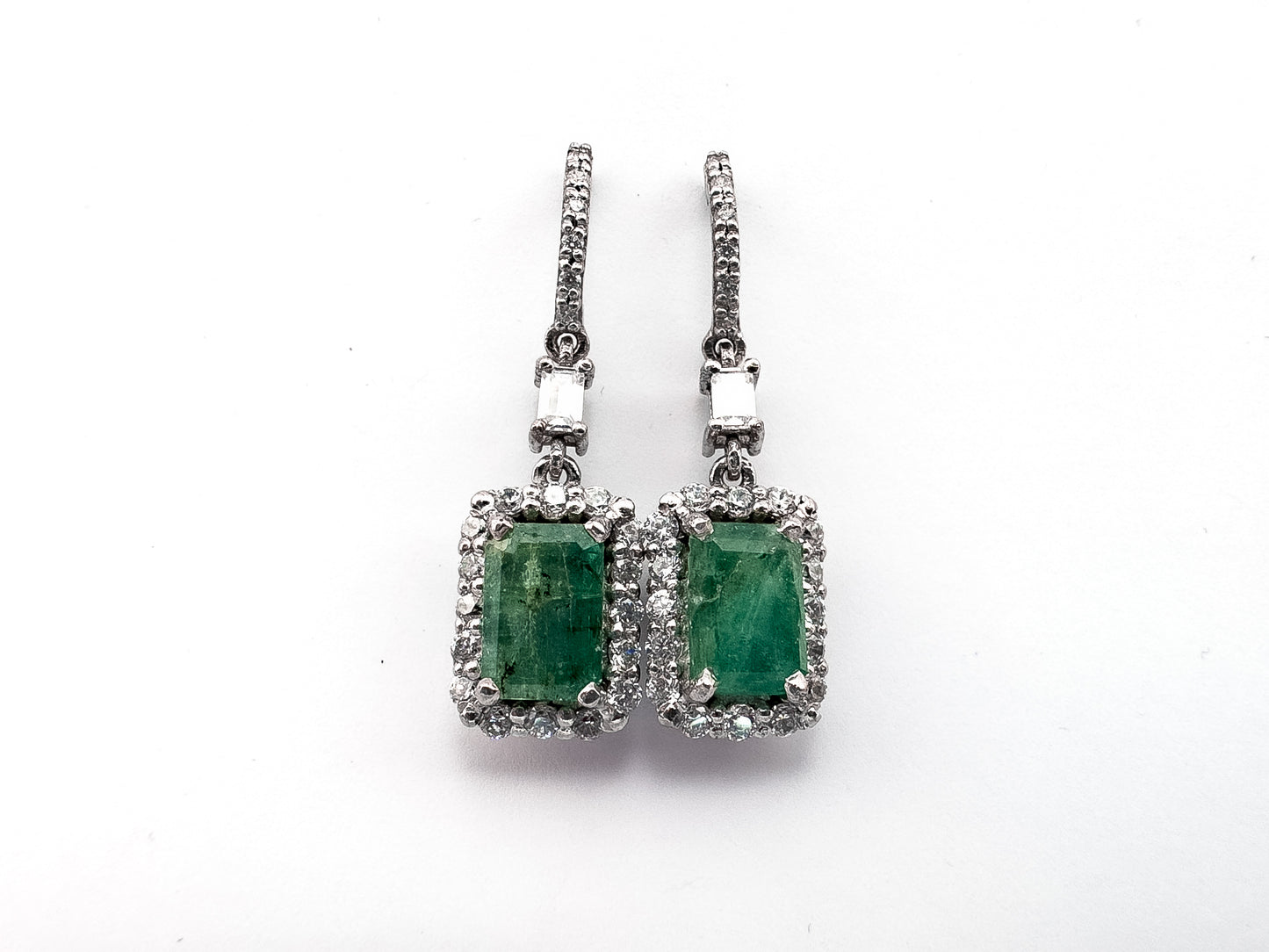 Emerald Drop Earrings | Sterling Silver