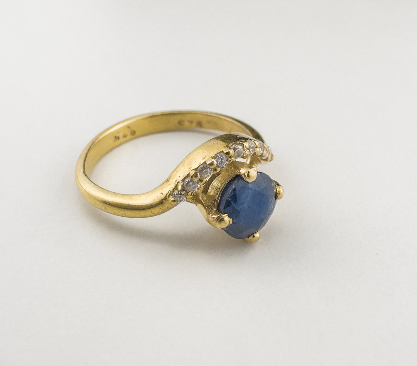 Oval Sapphire Marquise Ring | 18ct Gold Plated