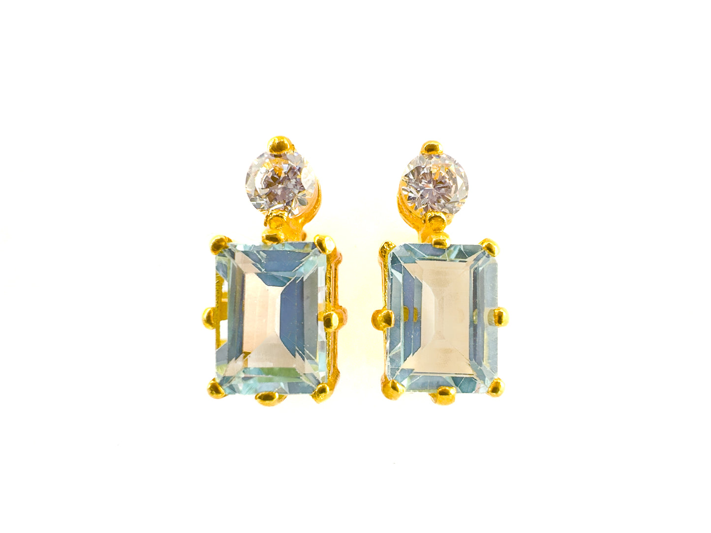 Blue Topaz Earrings | 18ct Gold Plated