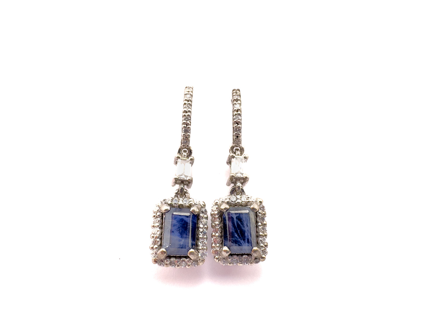 Sapphire Drop Earrings | Sterling Silver