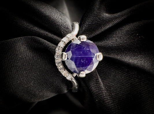 Oval Cut Sapphire Marquise Ring | Sterling Silver