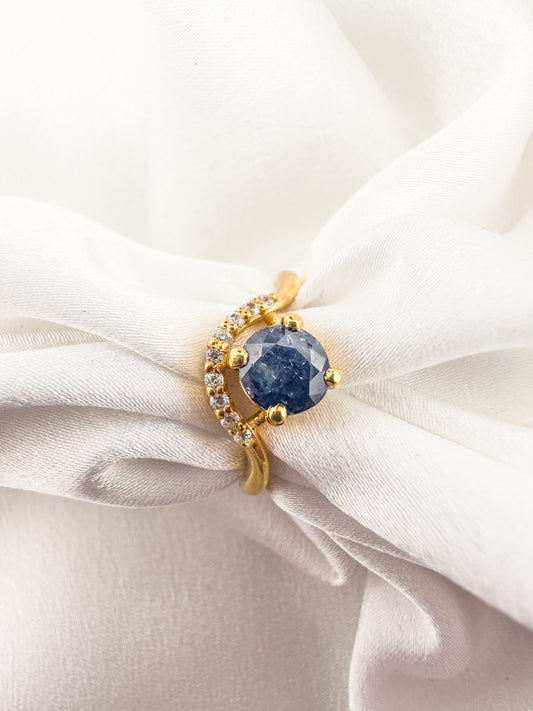 Oval Sapphire Marquise Ring | 18ct Gold Plated