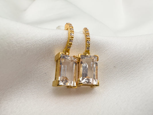 White Topaz Drop Sterling | 18ct Gold Plated