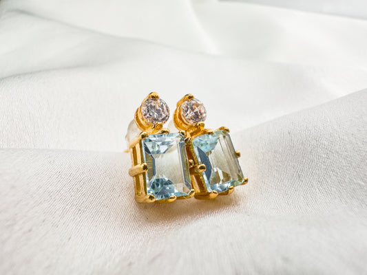 Blue Topaz Earrings | 18ct Gold Plated