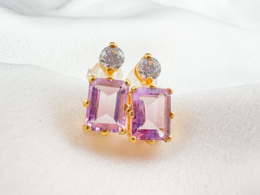 Amethyst Earrings | 18ct Gold Plated