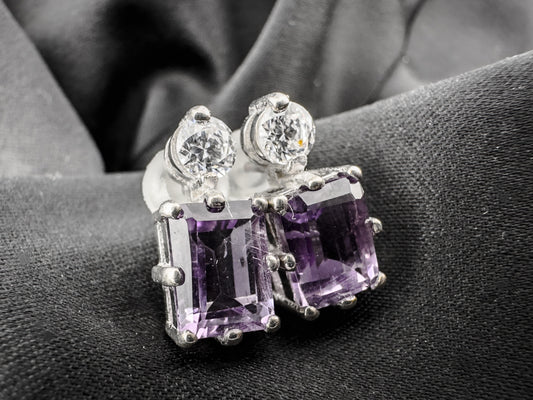 Amethyst Earrings | Sterling Silver