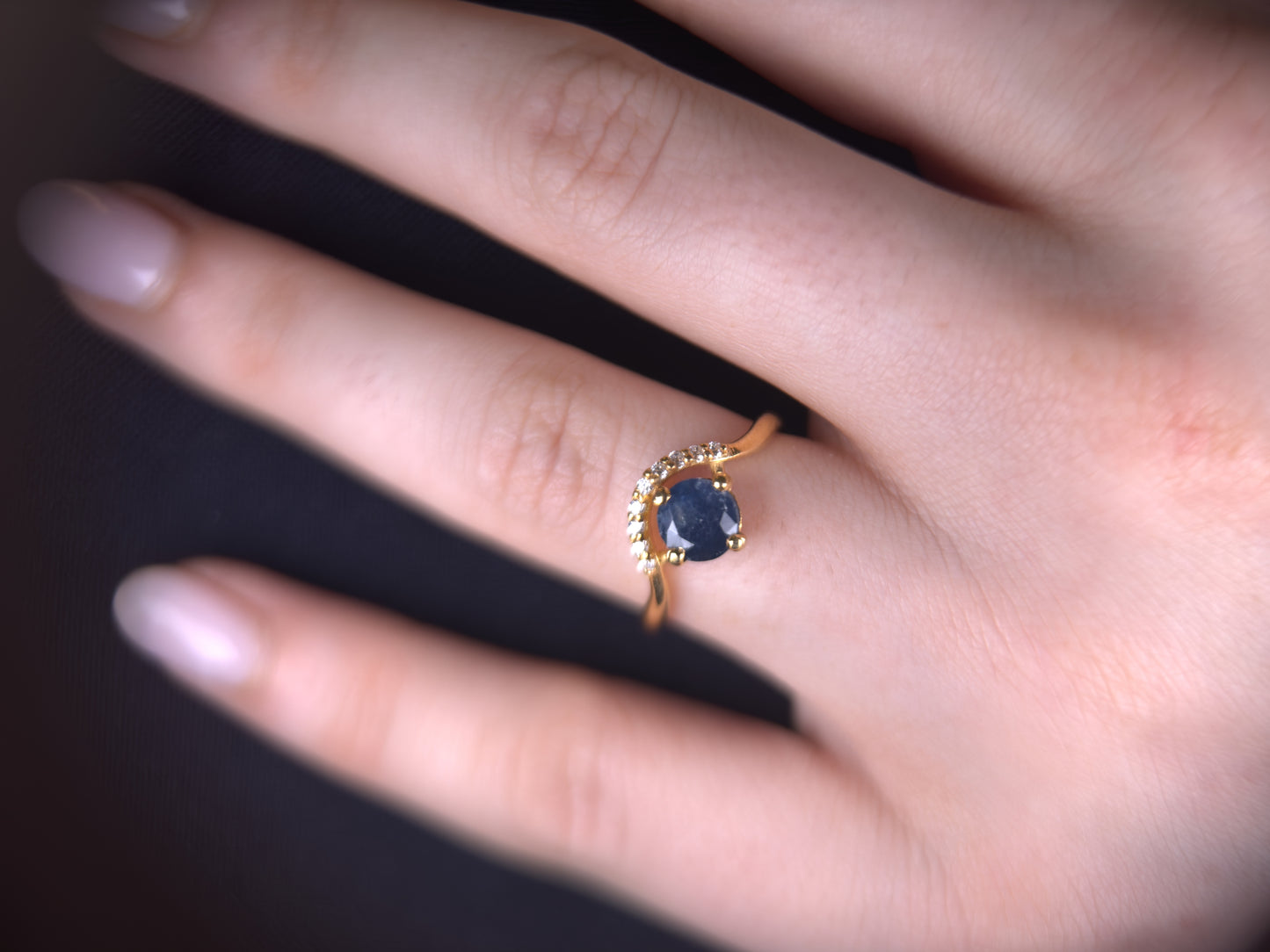 Oval Sapphire Marquise Ring | 18ct Gold Plated